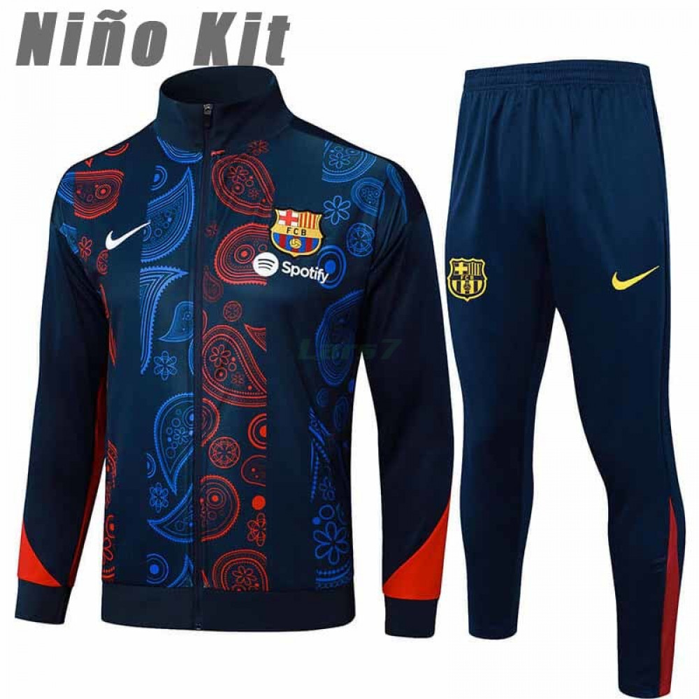 Chandal Barcelona 2024/2025 Niño Azul Marino/Rojo