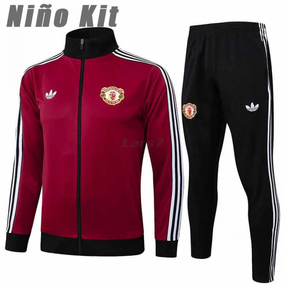 Chandal Manchester United 2024/2025 Niño Rojo/Negro