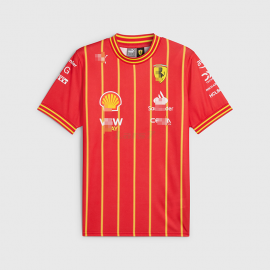 Camiseta Scuderia Ferrari F1 2024 Charles Leclerc #16 Rojo/Amarillo