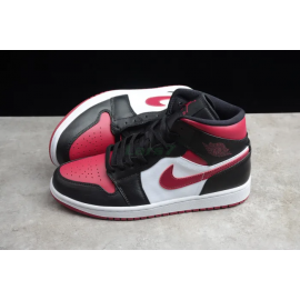 Air Jordan 1 Corte Medio Bred Toe Black/Gym Red-White