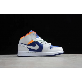 Air Jordan 1 Corte Medio White Laser Orange Deep Royal Blue