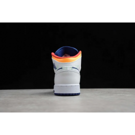 Air Jordan 1 Corte Medio White Laser Orange Deep Royal Blue