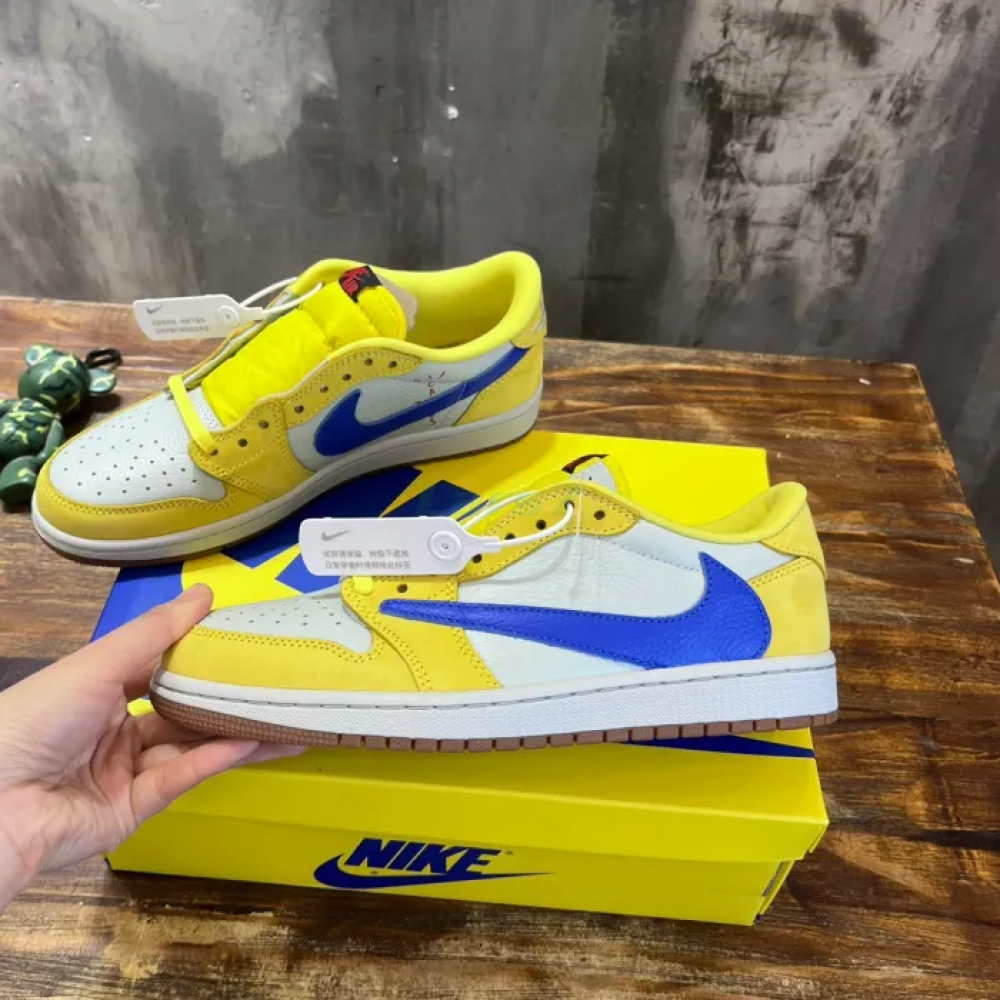 Travis Scott x Air Jordan 1 Corto Bajo Amarillo Canario