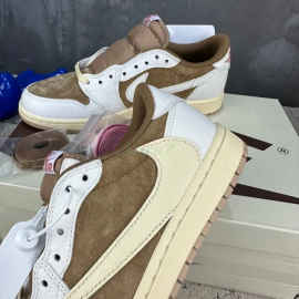 Travis Scott x Air Jordan 1 Corto Bajo Sail and Ridgerock