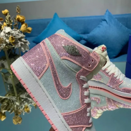 Air Jordan 1 Corte Alto Diamond DIY Rosa