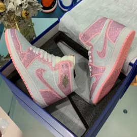 Air Jordan 1 Corte Alto Diamond DIY Rosa