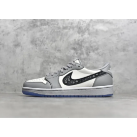 Dior x Air Jordan 1 Corte Bajo Lobo Gris