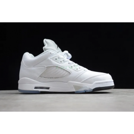 Air Jordan 5 Retro Corte Bajo Blanco